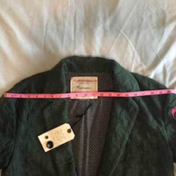 NWT Anthropologie Cartonnier Oversized Green Houndstooth Blazer Size M - Picture 7 of 10